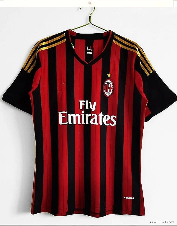 AC Milan Casual Retro soccer jersey Red Black Striped for Comfortable Styling