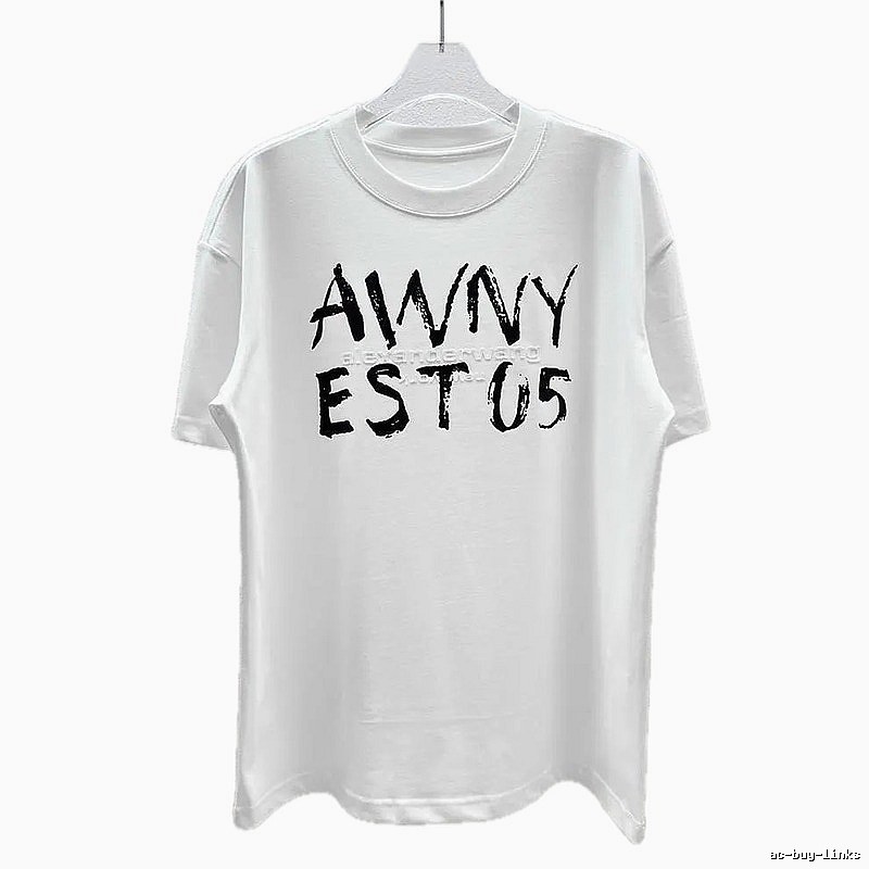 Alexander Wang Graffiti Letter Street Style White T-Shirt