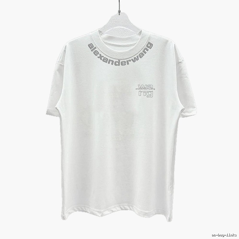 Alexander Wang Printed Street Style White T-Shirt