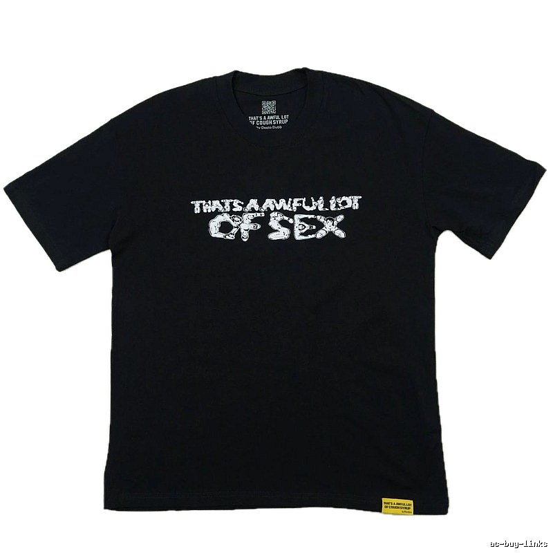 ALOCS Letter Printed Street Style Black T-Shirt