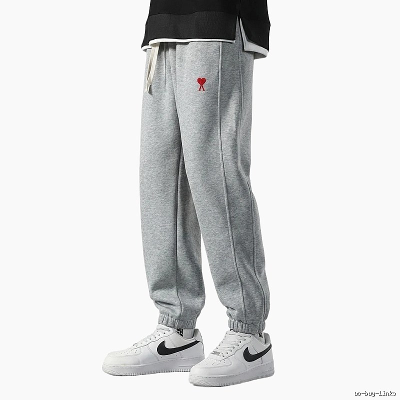 AMI & Easy Casual Style Grey Sweatpants