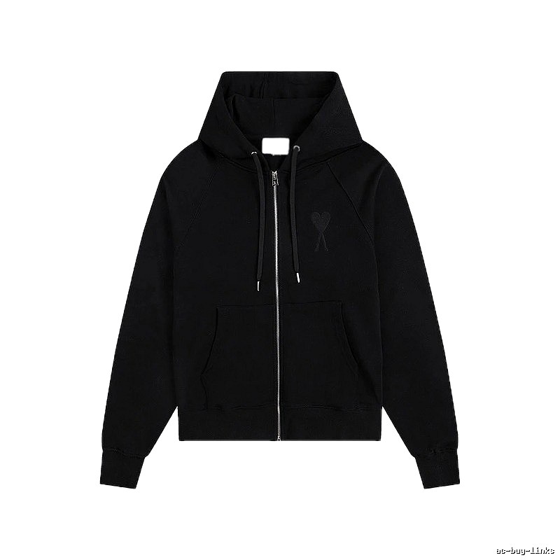 AMI Love Simple Style Black Hoodie