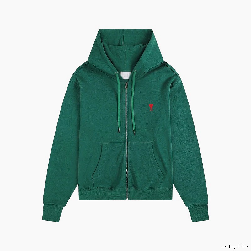 AMI Minimalist Style Dark Green Hoodie