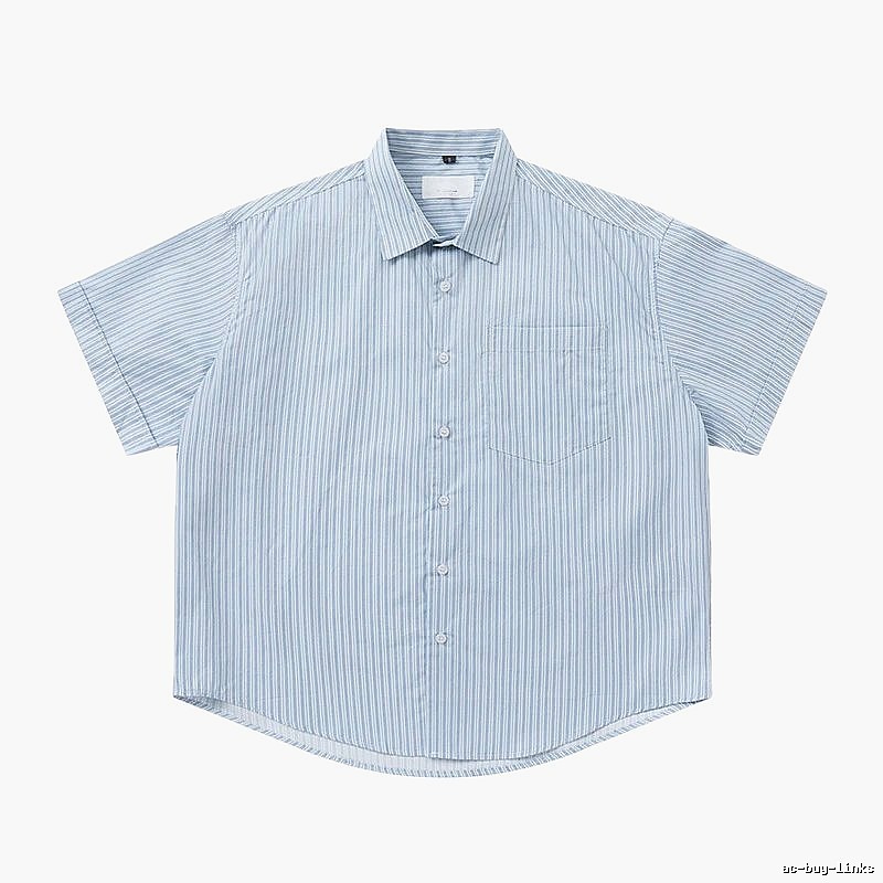 AMI striped minimalist style blue shirt