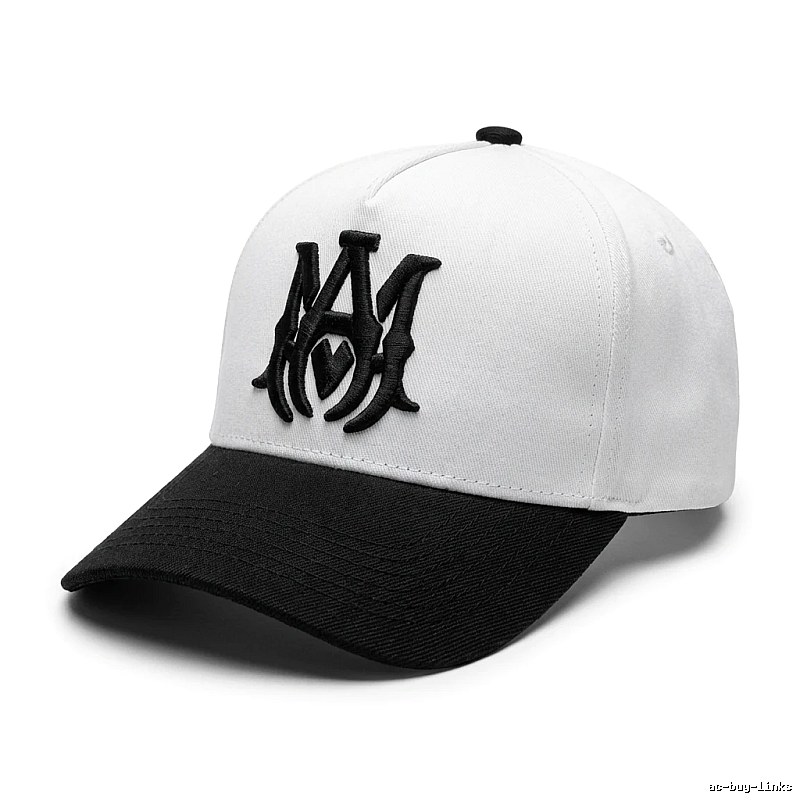 AMIRI Black and White Patchwork Baseball Cap
