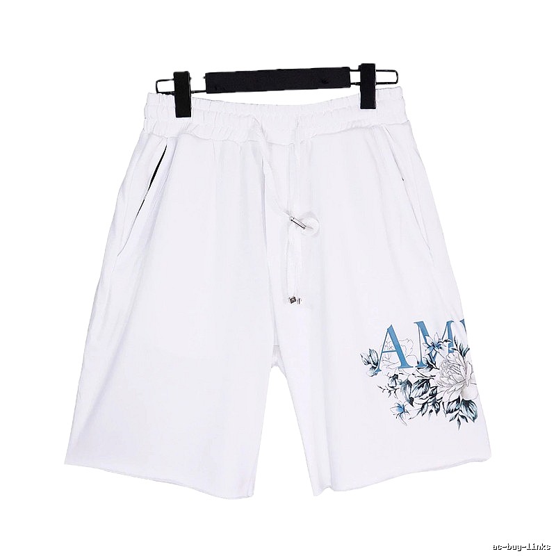 AMIRI High Street Style Floral Print White Shorts