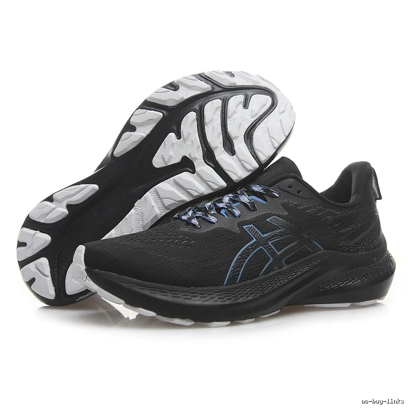 ASICS cushioning black running shoes