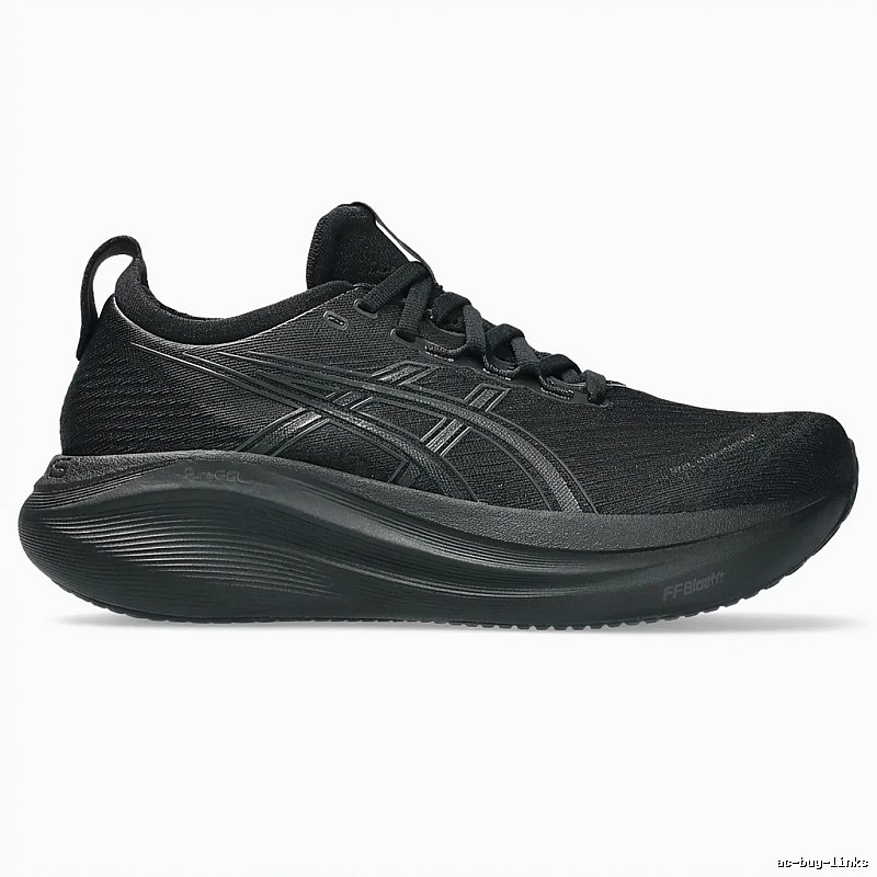 ASICS retro-style black running shoes