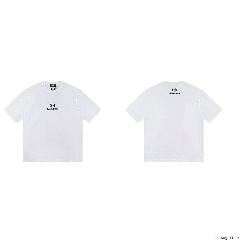 Balenciaga Co-branded Trendy Printed White T-Shirt
