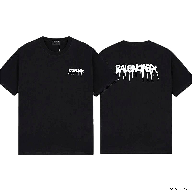 Balenciaga Graffiti Street Style Black T-Shirt