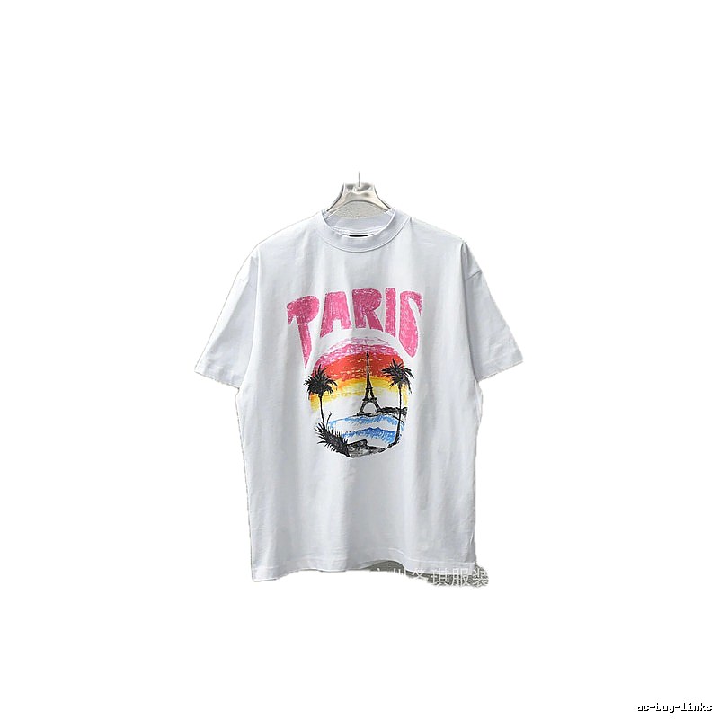 Balenciaga Printed Casual White T-shirt