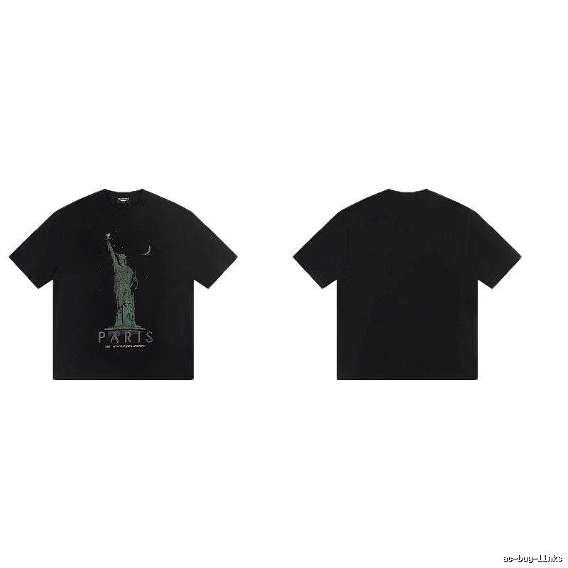Balenciaga Vintage Style Statue of Liberty Black T-Shirt