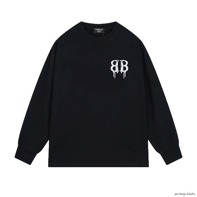 Balenciaga's dark style black long T-shirt
