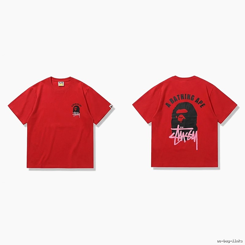 Bape Ape Head Co-branded Red T-shirt