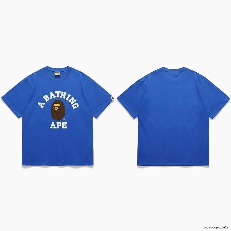 Bape Ape Head Simple Style Blue T-shirt