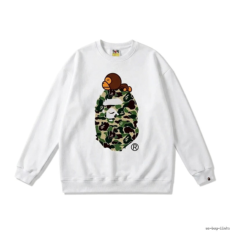Bape camouflage style white sweatshirt