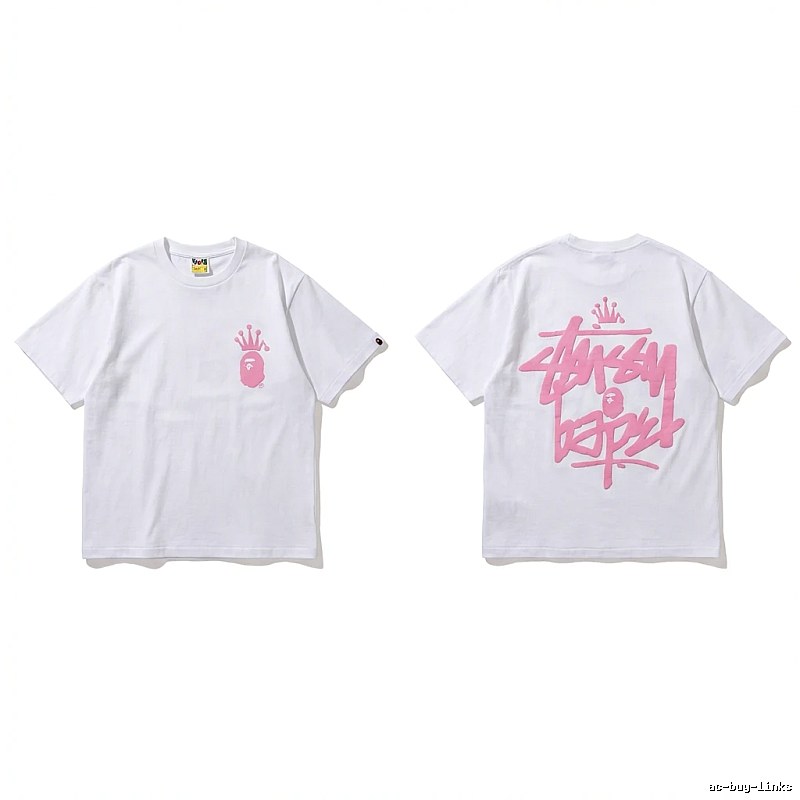 Bape Crown Graffiti Style White T-shirt