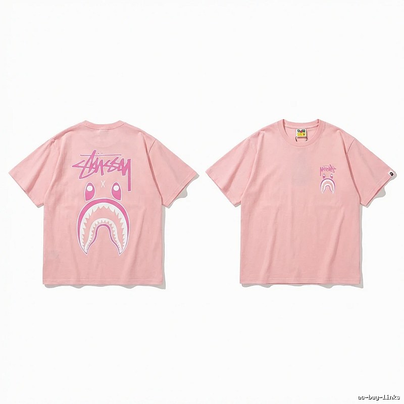 Bape Shark Co-branded Pink T-shirt