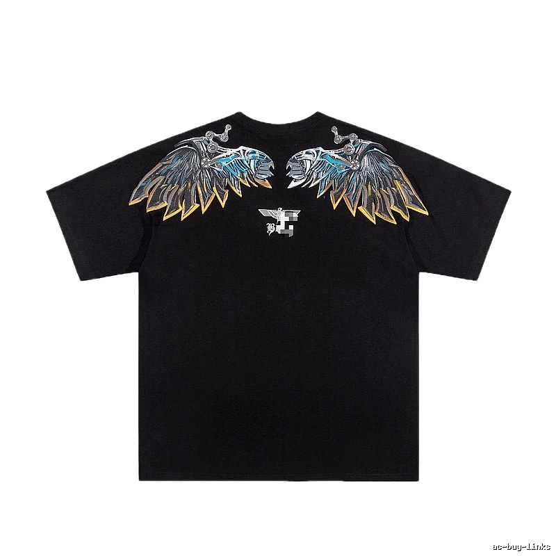 BOY Mechanical Wing Street Style Black Short Sleeve T-Shirt