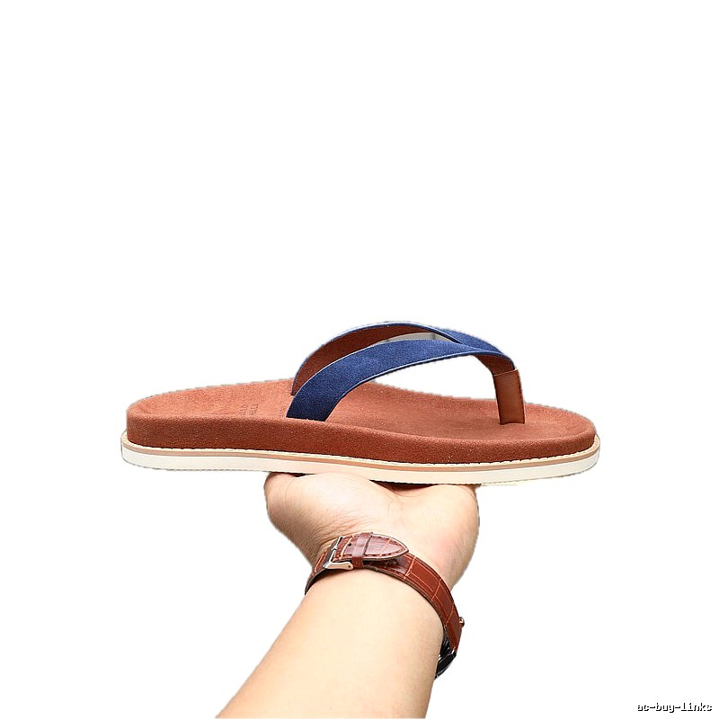 Brunello Cucinelli Casual Brown and Blue Thong Sandals