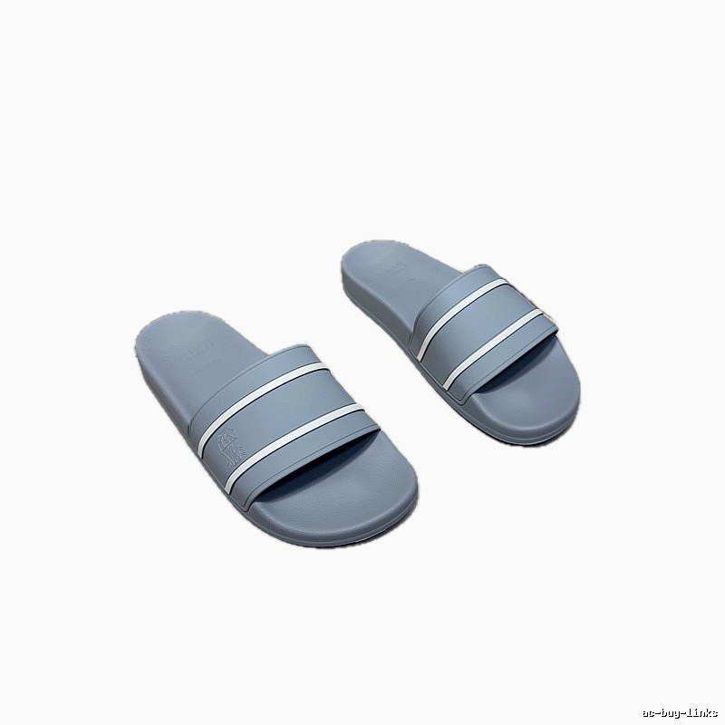 Brunello Cucinelli Casual-style Grey Slide Sandals