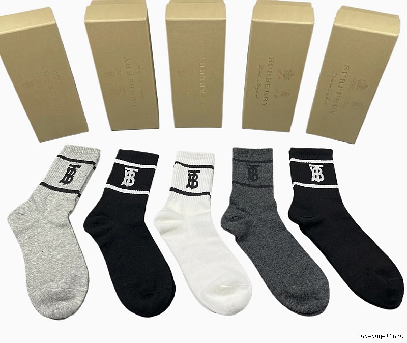 Burberry alphabet-style socks (black/white/grey)