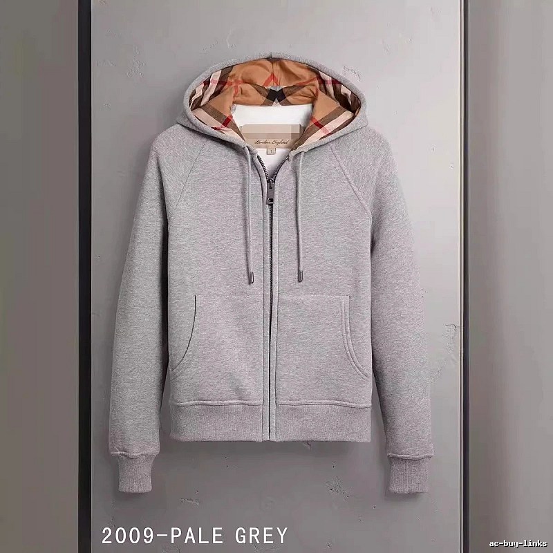 Burberry Classic Zip hoodie Gray Zip Check for Daily Styling