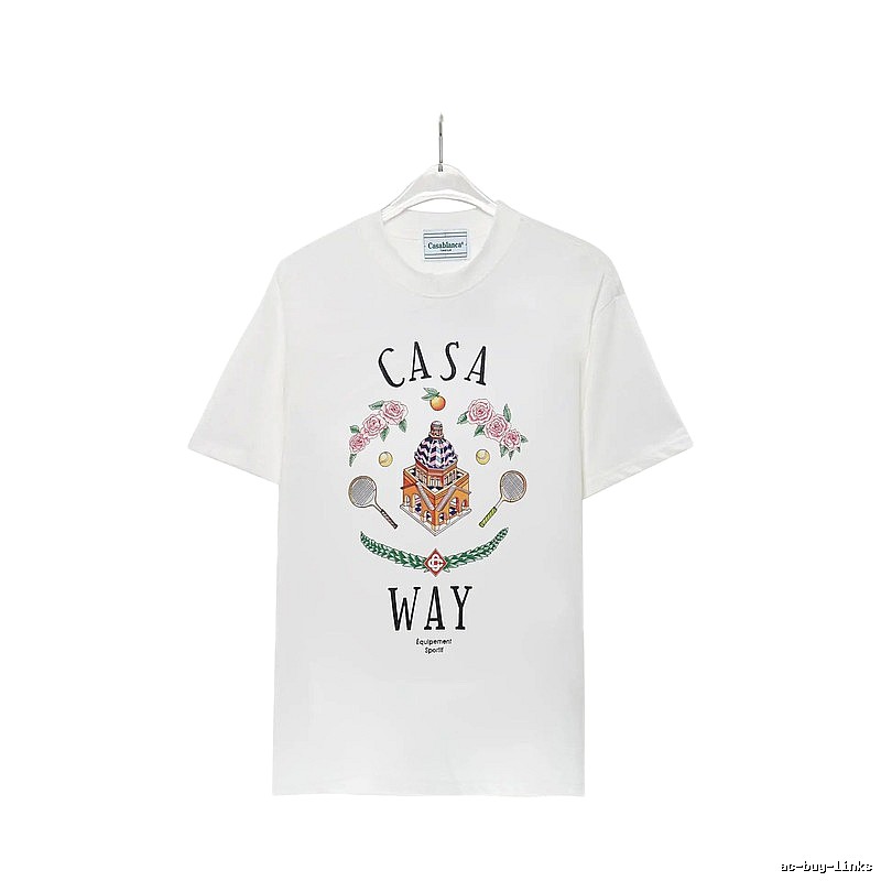 Casablanca printed casual white T-shirt