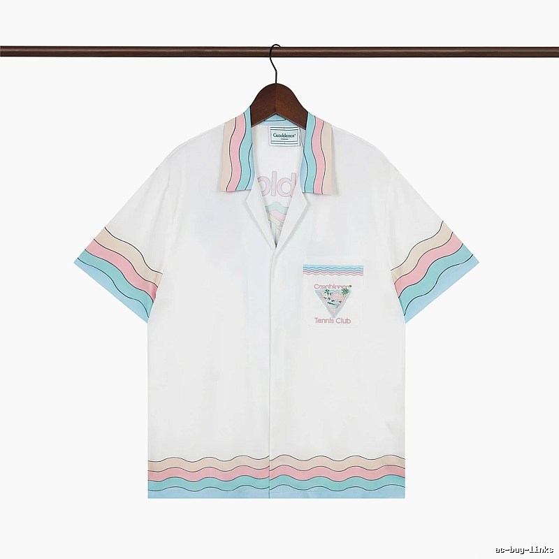 Casablanca stripe retro-style white shirt