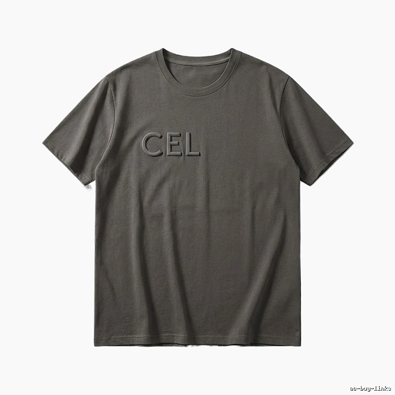 CELINE minimalist style dark gray T-shirt