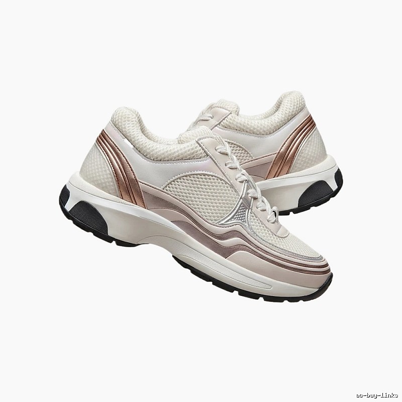 Chanel sporty white running shoes