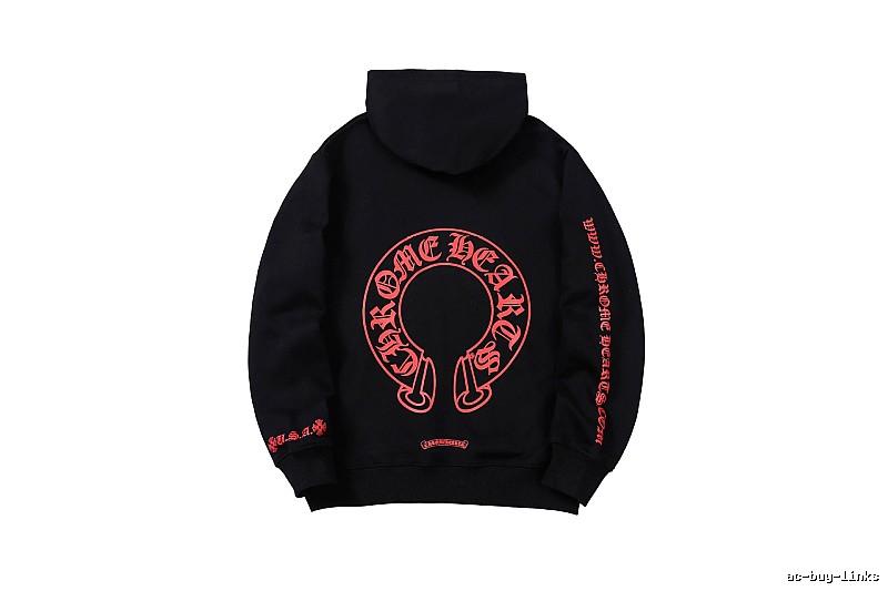 Chrome Hearts Casual Cross graphic hoodie Black Blue Cross for Comfortable Styling
