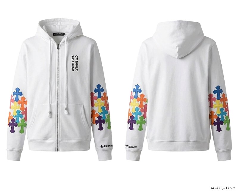Chrome Hearts Colorful Cross White Hoodie