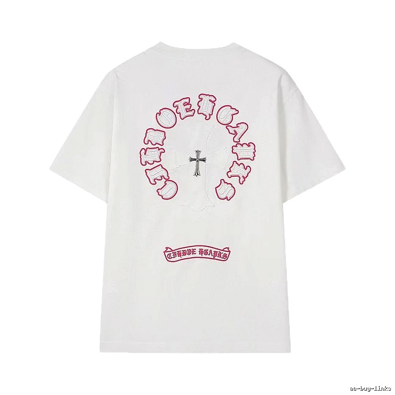 Chrome Hearts Cross Embroidered Street Style White T-Shirt