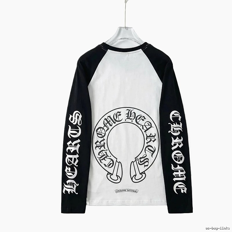 Chrome Hearts Cross Retro Style Black and White T-shirt