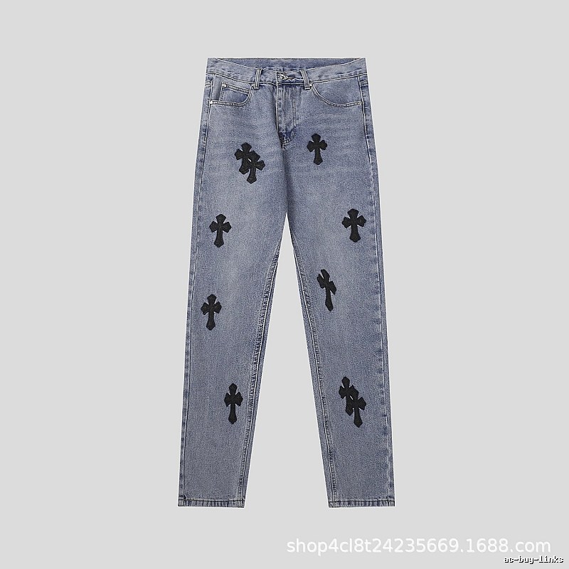 Chrome Hearts Gift Ready Graphic jeans Light Denim Jeans with Standout Detail