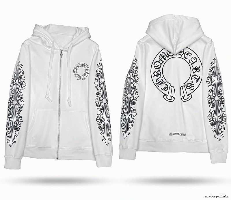 Chrome Hearts Printed Trendy and Cool Style White Hoodie