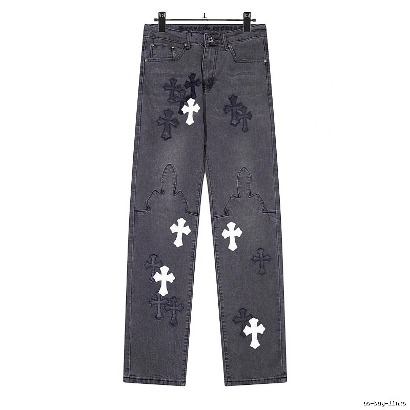 Chrome Hearts Relaxed Graphic jeans Light Denim Jeans with Designer-Inspired Detail