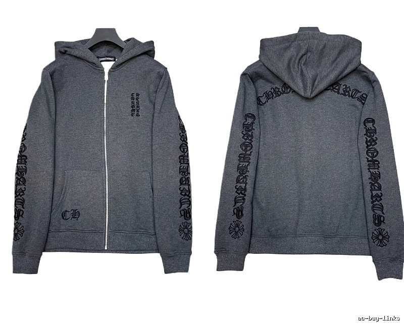 Chrome Hearts retro-style grey hoodie