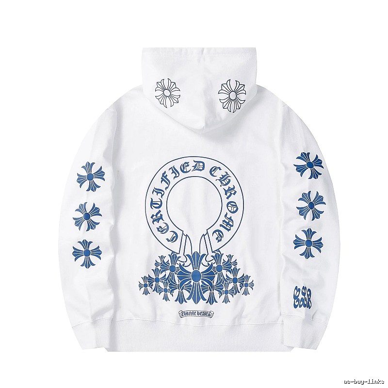 Chrome Hearts Sport Cross graphic hoodie Black Blue Cross for Collection Drops