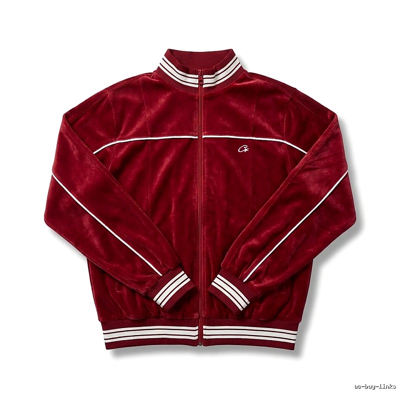 Corteiz retro-style burgundy jacket