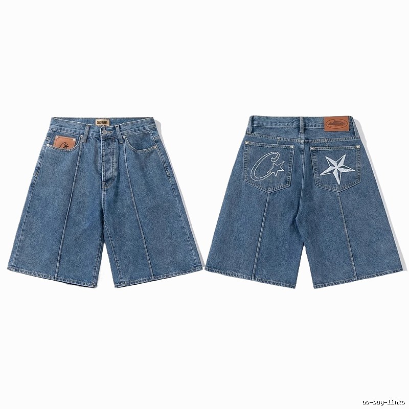 Corteiz retro-style denim shorts