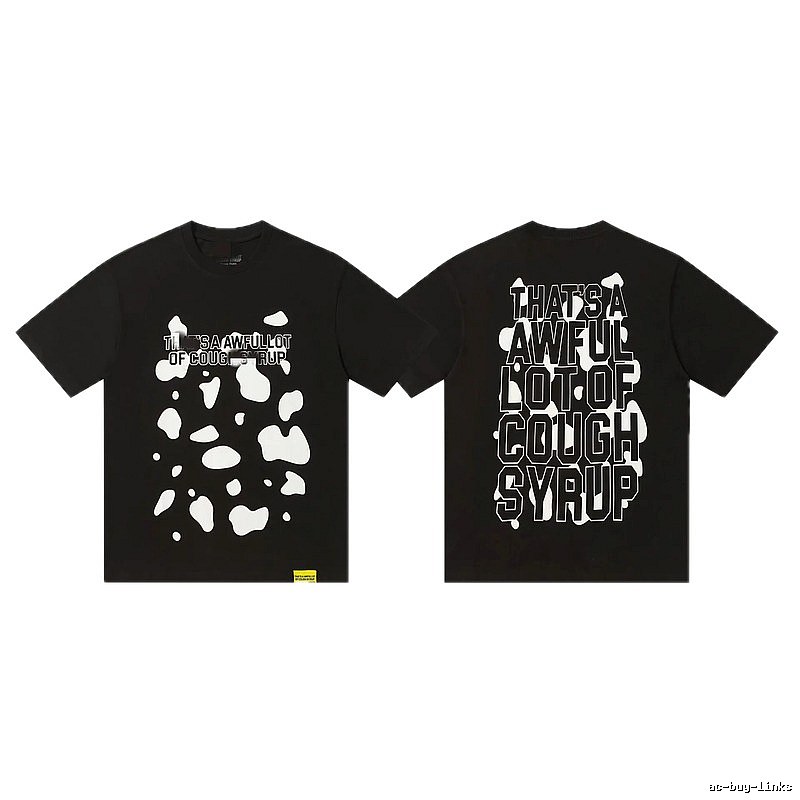 COUGH SYRUP Printed Street Style Black Short Sleeve T-shirt