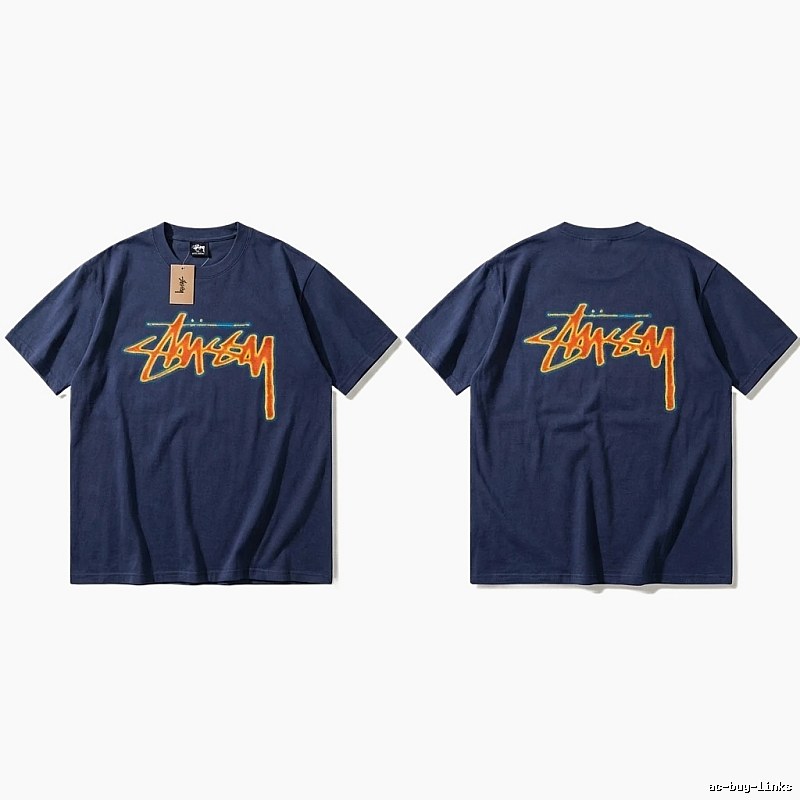 Dark blue T-shirt with Stussy graffiti style