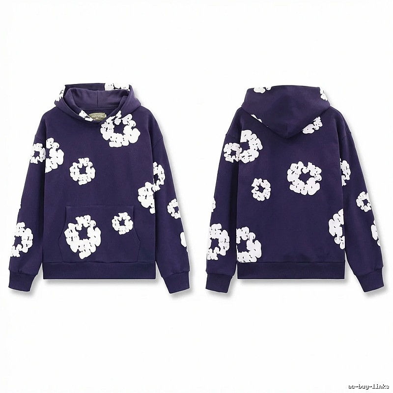 DENIM TEARS Printed Vintage Navy Blue Sweatshirt