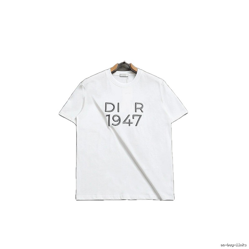 Dior 1947 Collection Minimalist Style White Short-sleeve T-shirt