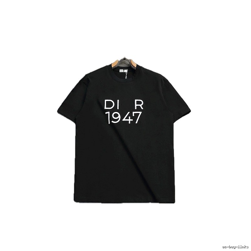 Dior 1947 Minimalist Trendy Black Short-sleeve T-Shirt