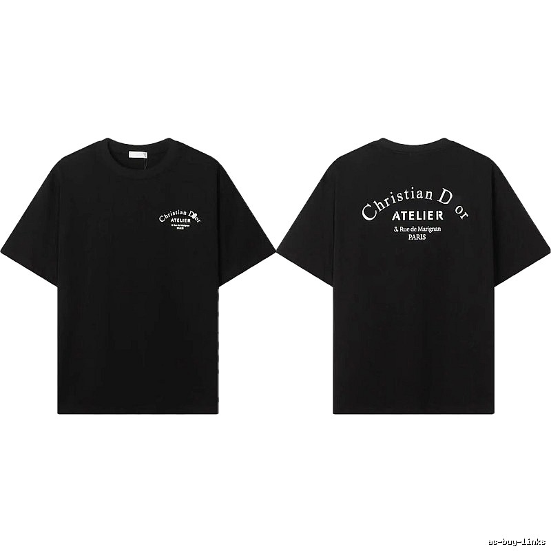 Dior ATELIER Minimalist Style Black Short-Sleeve T-Shirt