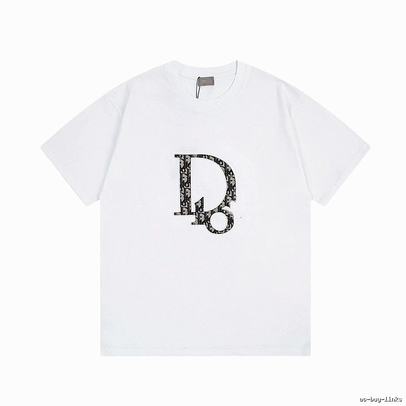 Dior Monogram Light Luxury Style White Short-sleeved T-shirt