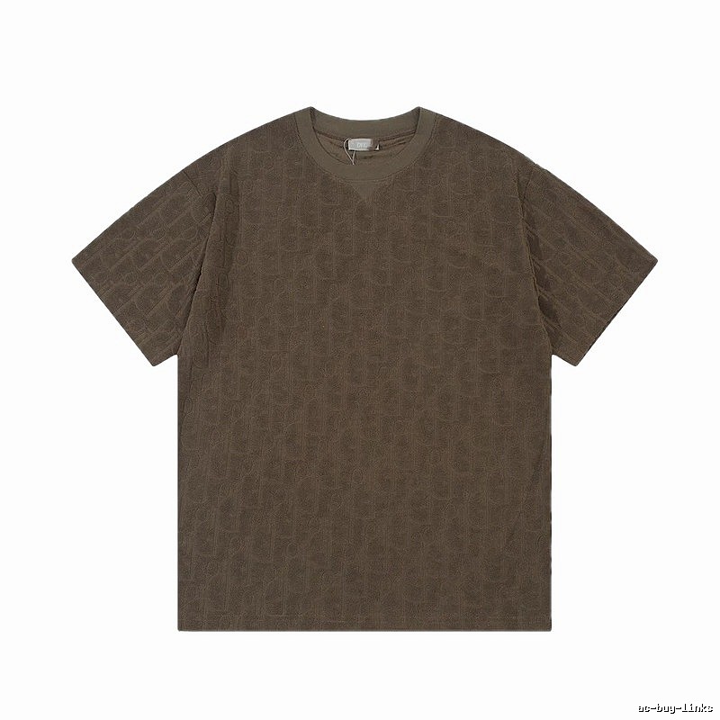 Dior Oblique Subtle Pattern Casual Brown T-Shirt
